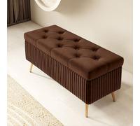 Storage Ottoman Bench, Upholstered Stool with Storage, Bedroom Bench, Wooden Storage Seat, Entryway Shoe Bench, Sofa Pouf, Stylish Home, Multi-Functional Seat