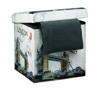 Storage ottoman foldable pouffe padded footstool 40 L removable lid lightweight