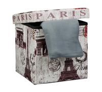 Storage ottoman foldable pouffe padded footstool 40 L removable lid lightweight