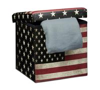 Storage ottoman foldable pouffe padded footstool 40 L removable lid lightweight