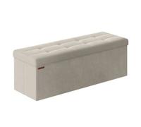 Storage Ottoman, Foldable Small Ottoman Foot Rest, White
