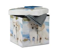 Storage ottoman Folding Pouffe Faux Leather Box 38 L 2.9 kg Toy Storage Cube