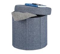 Storage ottoman Folding Pouffe Lidded Footstool 30 L Dark Grey Storage Footstool
