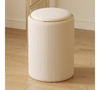 Storage Ottoman Foot Rest for Living Room, Bedroom, and Vanity - Upholstered Stool with Compact Design