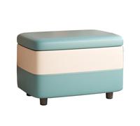 Storage Ottoman for Living Room Small Padded Footstool with Wood Legs Multifunctional Pouf for Entryway and Bedroom Green Storage Stool Shoe Bench