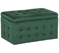 Beliani Storage Ottoman Michigan Velvet Dark Green