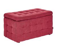 Beliani Storage Ottoman MICHIGAN Fabric Red, Red