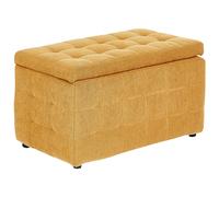 Beliani Storage Ottoman MICHIGAN Fabric Yellow, Yellow