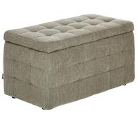 Storage Ottoman MICHIGAN Fabric Olive Green