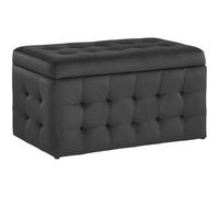 Beliani Storage Ottoman MICHIGAN Velvet Black, Black