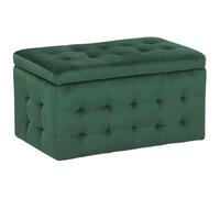 Beliani Storage Ottoman Michigan Velvet Dark Green