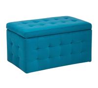 Beliani Storage Ottoman MICHIGAN Velvet Sea Blue, Blue