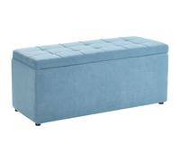 Storage Ottoman OREM Fabric 100 cm 40 cm Blue