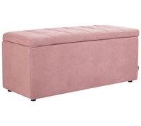 Beliani Storage Ottoman Orem Fabric 100 Cm 40 Cm Pink
