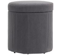 Storage Ottoman Round Stool Lid Vanity Seat Bedroom Footstool
