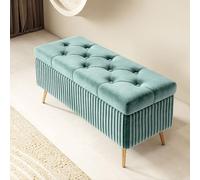 Storage Ottoman Stool Upholstered Bedroom Bench Wooden Storage Bench with Lid Stylish Sofa Hocker Versatile Upholstered Stool for Entryway Ideal for Bedroom Décor