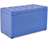 Storage Ottoman Stool - Wooden Footstool Portable Foot Stool for Living Room, Bedroom, Small Space