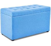 Storage Ottoman Stool - Wooden Footstool Portable Foot Stool for Living Room, Bedroom, Small Space