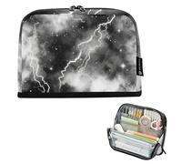 Storage Pencil Bags Outer Space Nebula Grey Zipper Pencil Pouch Large Pencils Case Cute Pen Marker Bag for Girls Graphic Kids Stationery Back to School Supply