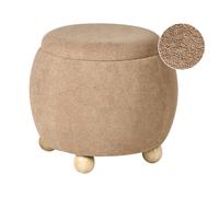 Beliani Storage Pouffe ANNABELLA Boucle Light Brown, Brown
