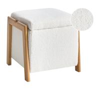 Storage Pouffe EDLAND Boucle 45 cm 43 cm White