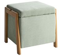 Storage Pouffe EDLAND Fabric 45 cm 43 cm Light Green