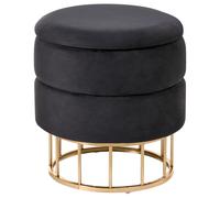 Beliani Storage Pouffe Elgin Velvet Black