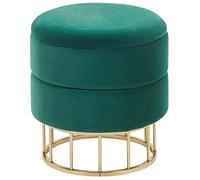Beliani Storage Pouffe Dark Green Elgin, Green