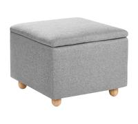 Storage Pouffe FERNDALE Fabric Light Grey