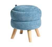 Storage Pouffe HAWLEY Chenille Blue 40 cm 40 cm 41 cm