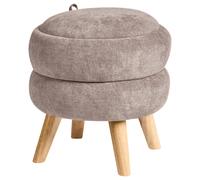 Beliani Storage Pouffe HAWLEY Chenille Taupe 40 cm 40 cm 41 cm, Grey