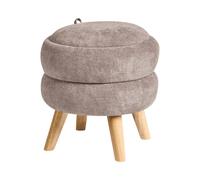 Storage Pouffe HAWLEY Chenille Taupe 40 cm 40 cm 41 cm