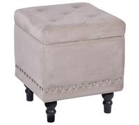 Storage Pouffe LORETTO Velvet Beige