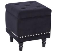 Storage Pouffe LORETTO Velvet Black