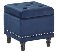 Storage Pouffe LORETTO Velvet Dark Blue