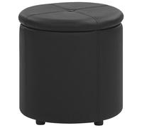 Beliani Storage Pouffe MARYLAND Faux Leather Black 38 cm 38 cm 40 cm, Black
