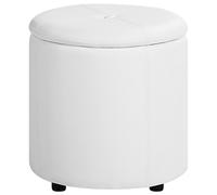 Storage Pouffe MARYLAND Faux Leather White