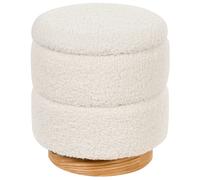 Beliani Storage Pouffe OGDEN Boucle White, White