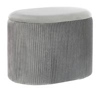 Beliani Storage Pouffe RICHLAND Velvet Light Grey, Grey