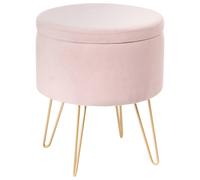 Storage Pouffe SILAS Velvet Pastel Pink