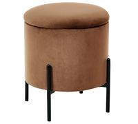 Beliani Storage Pouffe Wenona Velvet Dark Brown