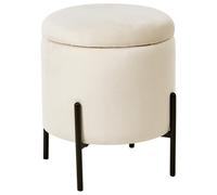Beliani Storage Pouffe WENONA Velvet Light Beige