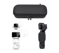 Storage Protection Kit Compatible with Insta360 Luna Pro, EVA Storage Bag + Gimbal Clip + 2 Pcs Tempered Glass Screen Protectors, Portable Camera Accessories Bundle for Vlog Creators (Black)