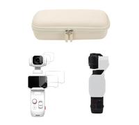Storage Protection Kit Compatible with Insta360 Luna Pro, EVA Storage Bag + Gimbal Clip + 2 Pcs Tempered Glass Screen Protectors, Portable Camera Accessories Bundle for Vlog Creators (White)