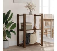 Storage Rack 3-Tier Brown Solid Pine Wood 60x38x90 cm Rustic Organizer For Home