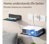 Storage Rack for Router Projector for DVD Player Set-Top Box Home Organization Holder Thickened Carbon Steel Stand with Rounded Corners for Living(L)