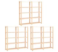 Storage Rack Natural Pinewood 170x38x170 cm 5-Tier Heavy Duty 3pcs Solid500kg+