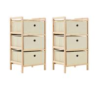 Storage Rack with Baskets Storage Basket Drawer Unit Cedar Wood Beige vidaXL