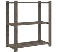 vidaXL 3-Tier Storage Rack, Storage Shelf for Home Garage Work Shop, Industrial Shelving, Shelving Unit, Modern Style, Brown Solid Wood Pine