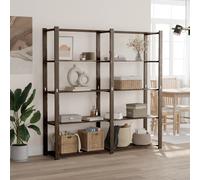 vidaXL 5-Tier Storage Rack Brown 170x38x170 cm Solid Wood Pine